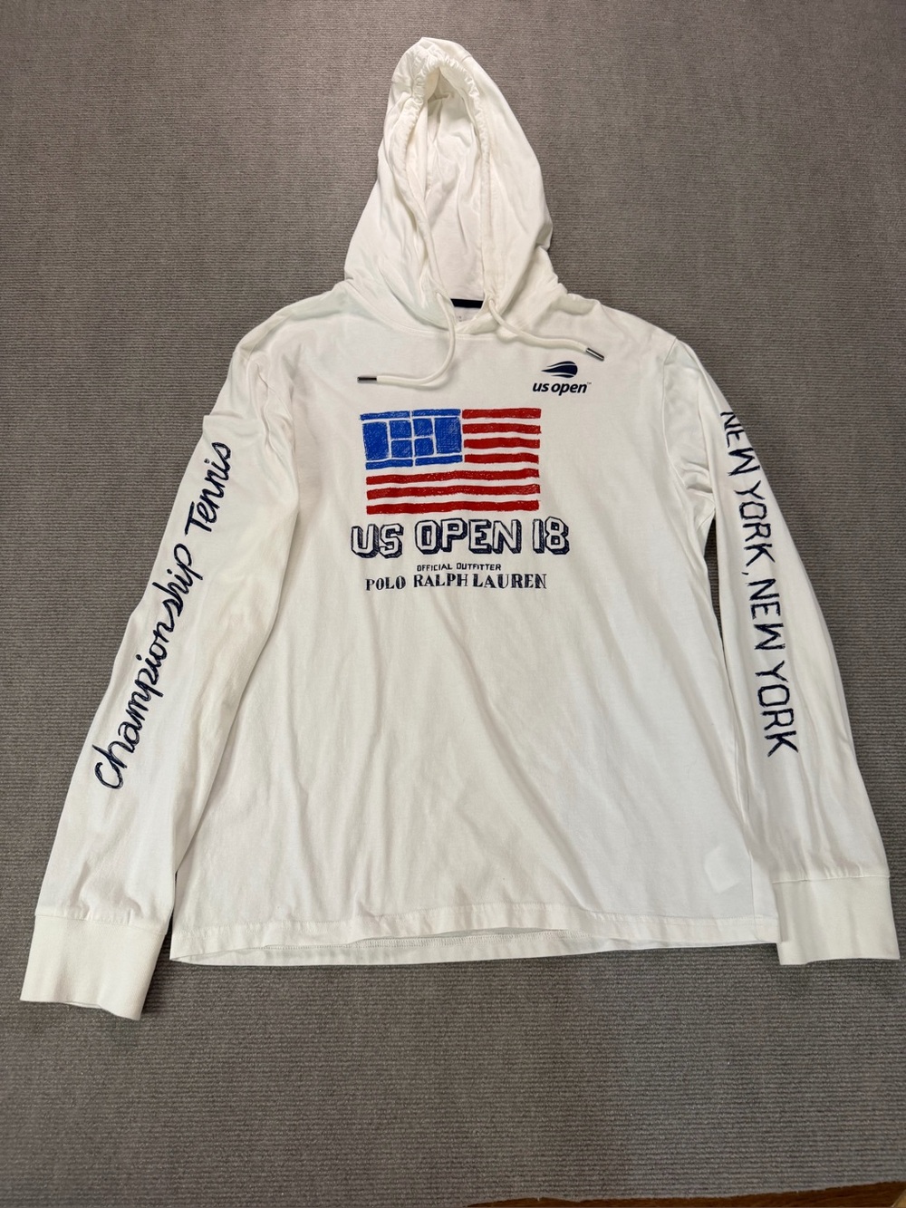 Polo Ralph Lauren Performance US Open 2018 Hooded Long Sleeve Tee Medium